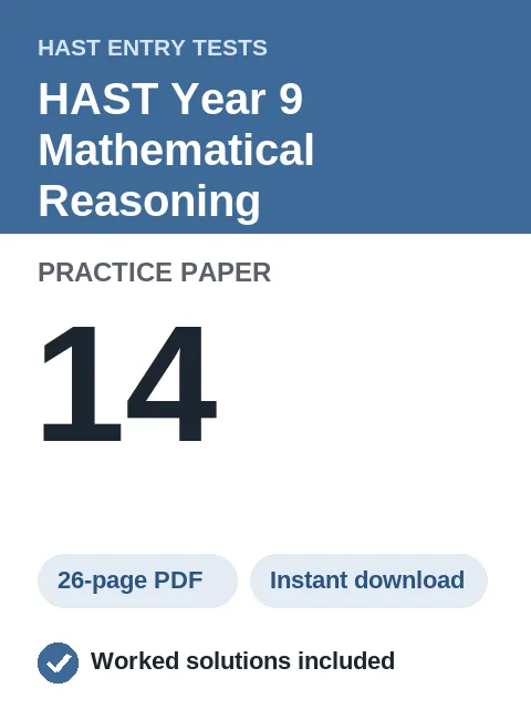 HAST Year 9 Mathematical Reasoning Practice Paper 14