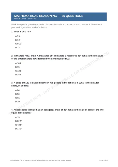 Questions preview