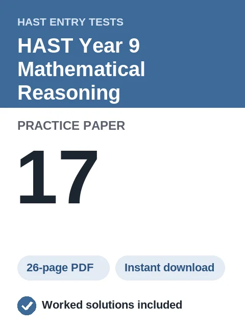 HAST Year 9 Mathematical Reasoning Practice Paper 17