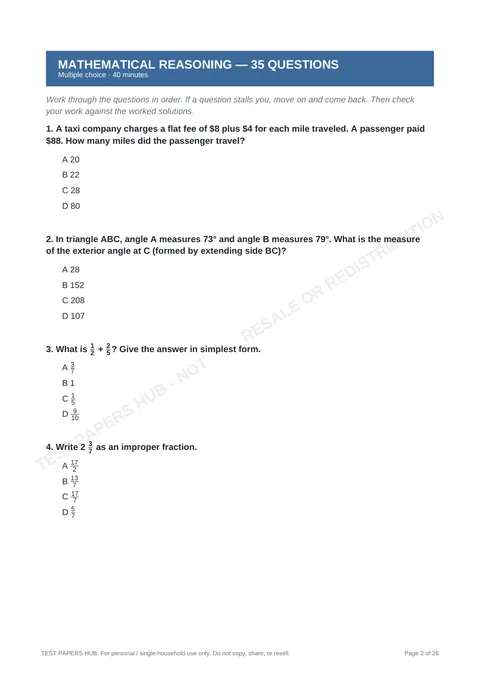 Questions preview