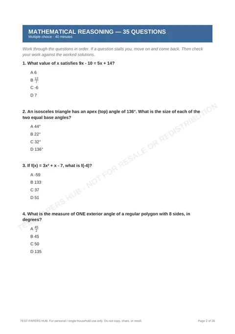 Questions preview