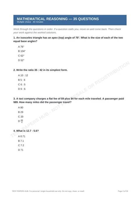 Questions preview