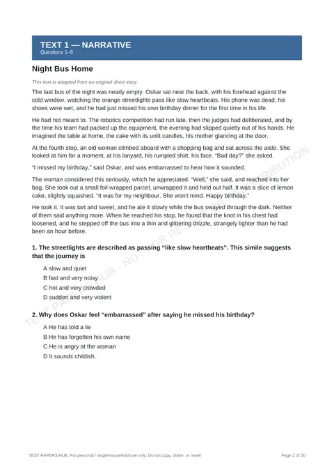 Questions preview