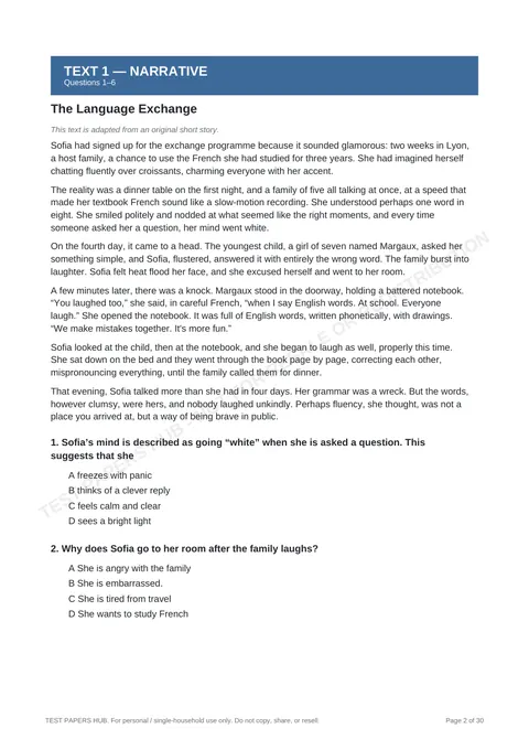 Questions preview