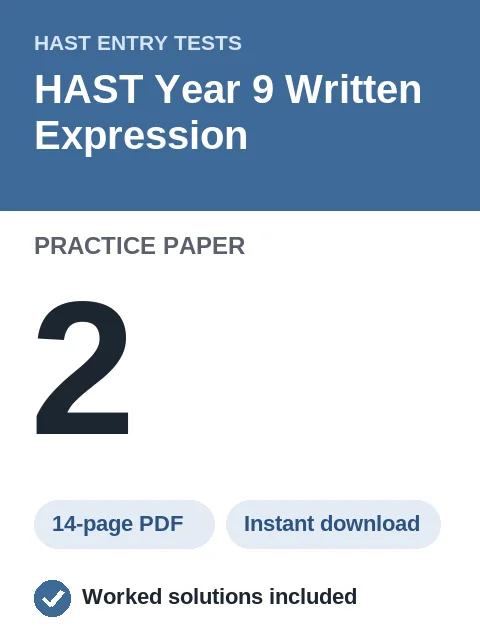 HAST Year 9 Written Expression Practice Paper 2