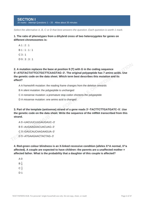 Questions preview