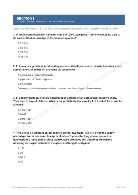 Questions preview