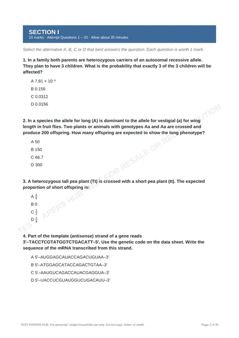 Questions preview