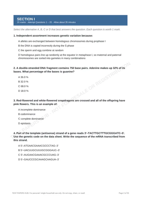 Questions preview