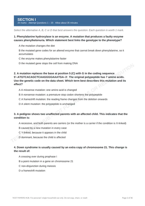 Questions preview