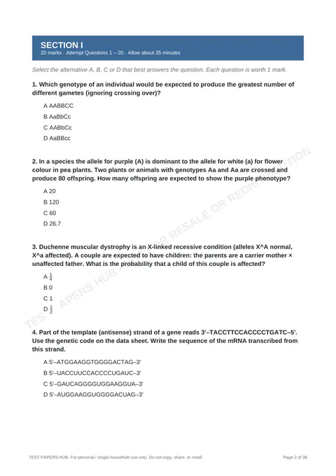 Questions preview