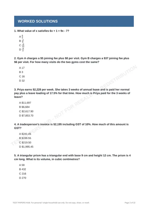 Questions preview