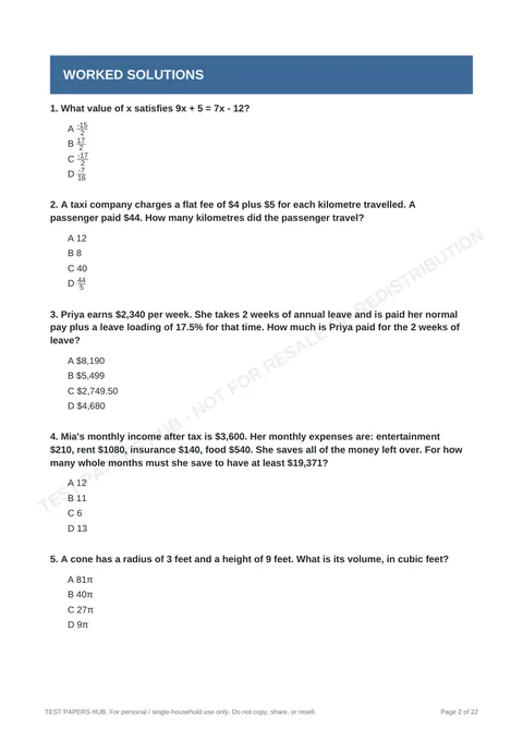Questions preview