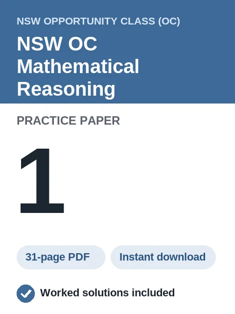 NSW OC Mathematical Reasoning Practice Paper 1