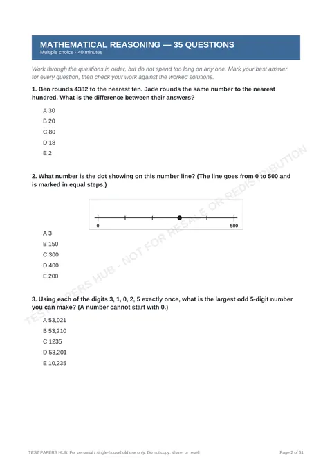 Questions preview
