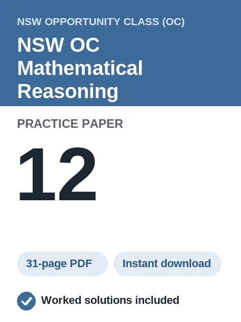 NSW OC Mathematical Reasoning Practice Paper 12