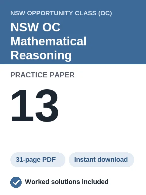 NSW OC Mathematical Reasoning Practice Paper 13