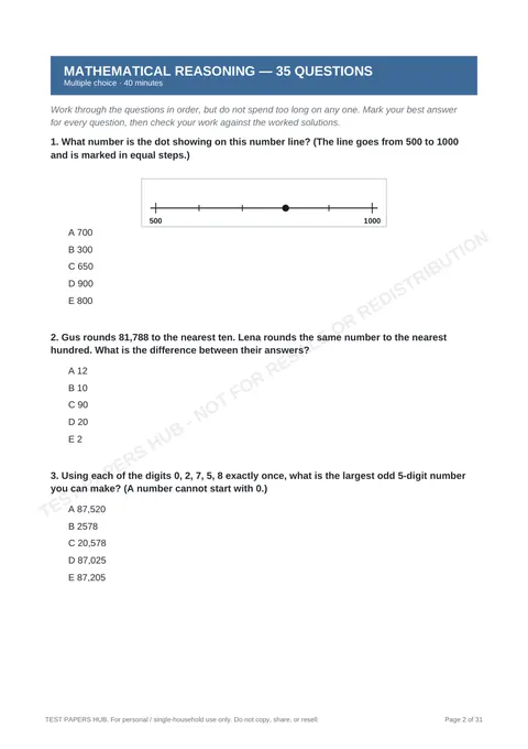 Questions preview