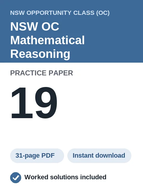 NSW OC Mathematical Reasoning Practice Paper 19