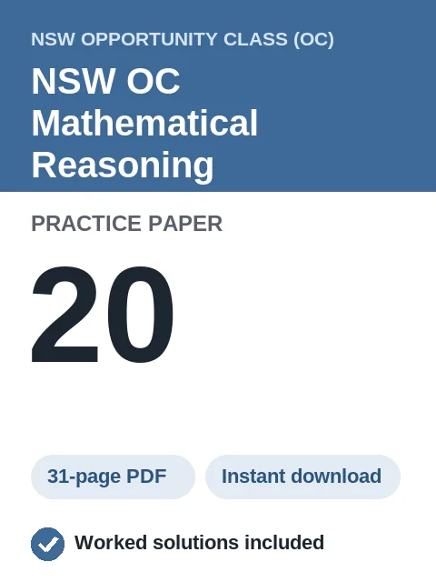 NSW OC Mathematical Reasoning Practice Paper 20