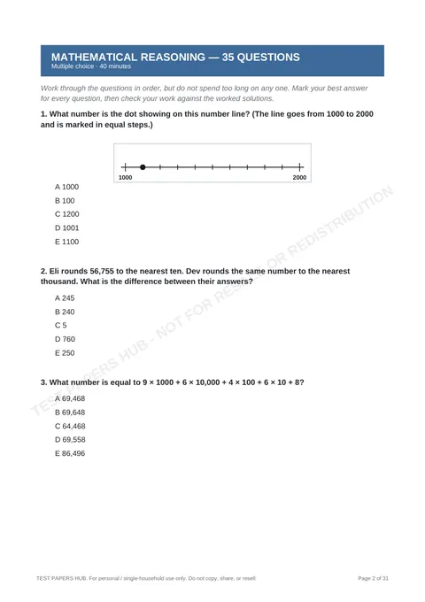 Questions preview