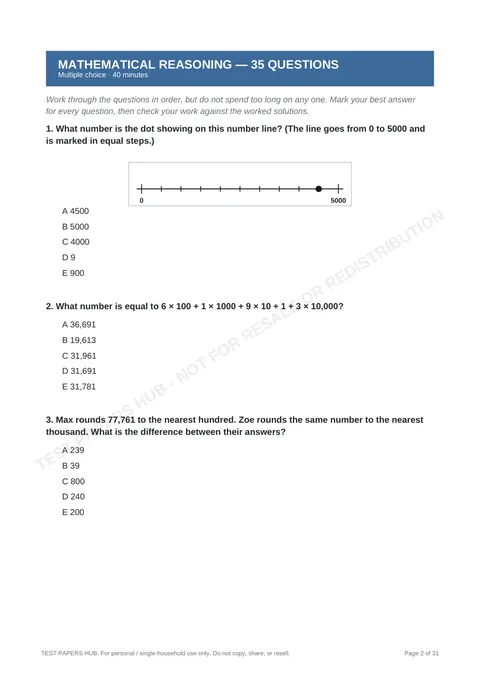 Questions preview