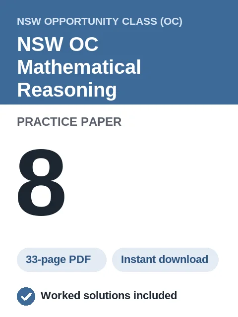 NSW OC Mathematical Reasoning Practice Paper 8