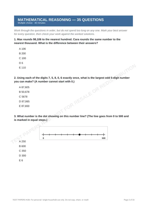 Questions preview