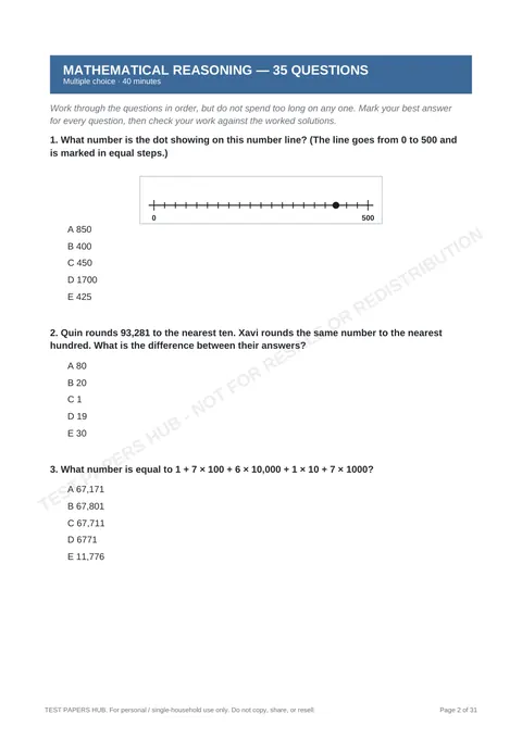 Questions preview