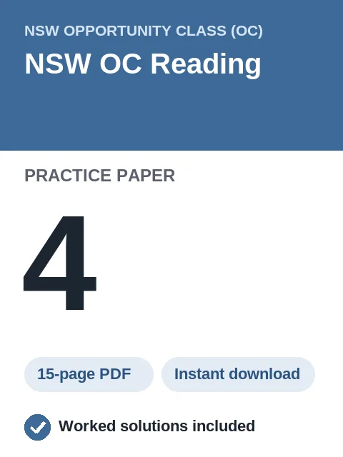 NSW OC Reading Practice Paper 4