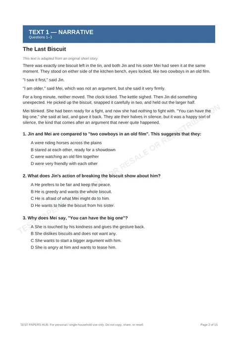 Questions preview