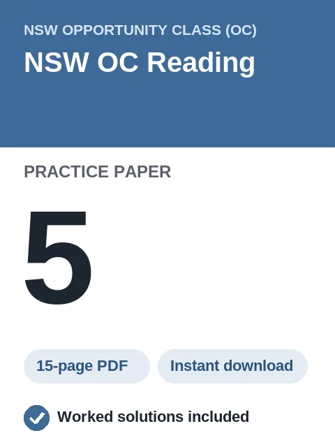 NSW OC Reading Practice Paper 5