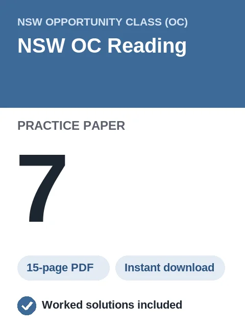 NSW OC Reading Practice Paper 7