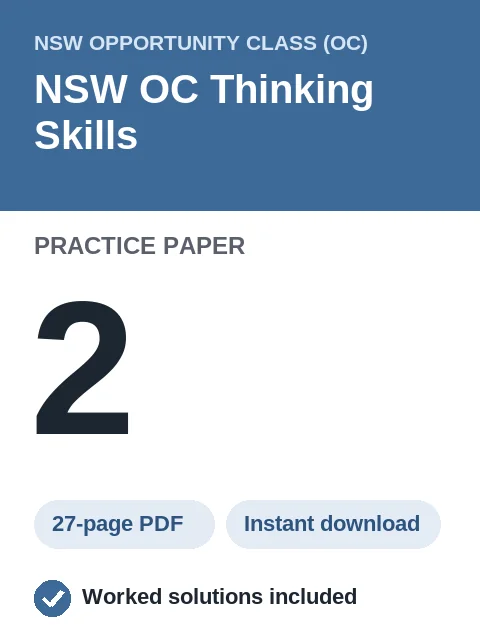 NSW OC Thinking Skills Practice Paper 2