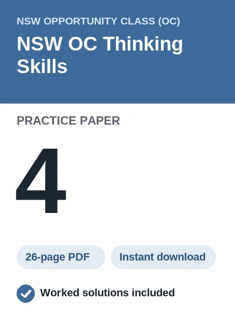 NSW OC Thinking Skills Practice Paper 4