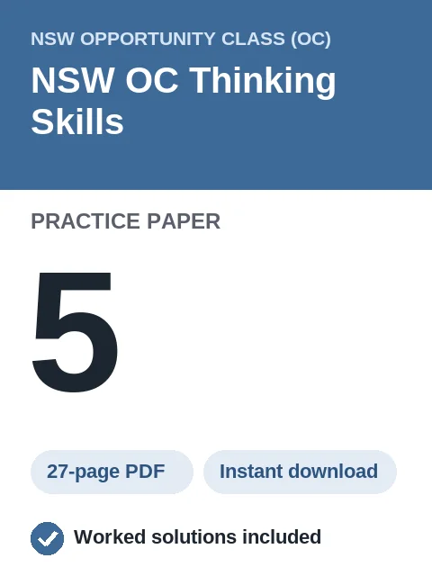 NSW OC Thinking Skills Practice Paper 5