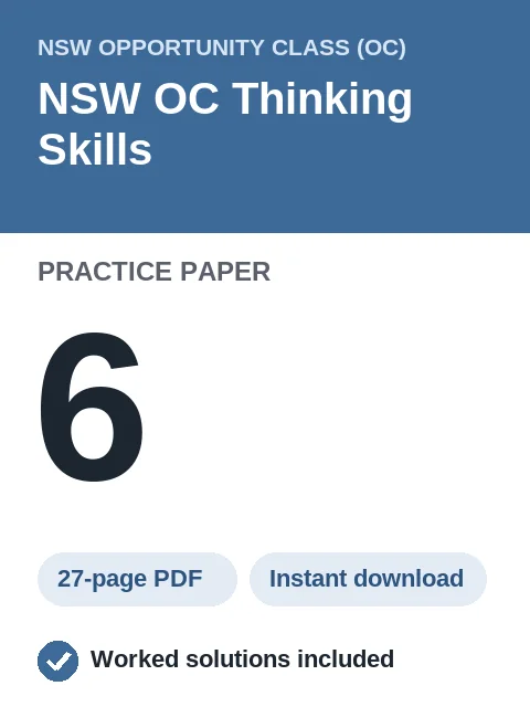 NSW OC Thinking Skills Practice Paper 6