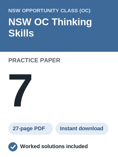 NSW OC Thinking Skills Practice Paper 7