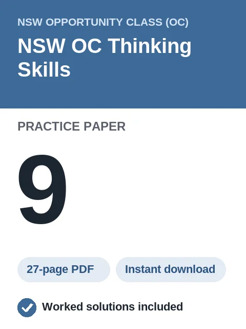 NSW OC Thinking Skills Practice Paper 9