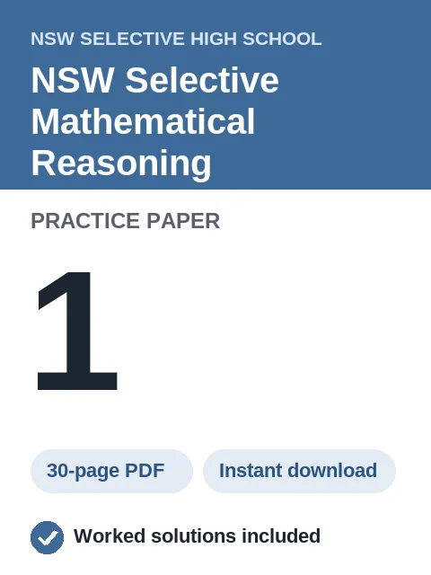 NSW Selective Mathematical Reasoning Practice Paper 1