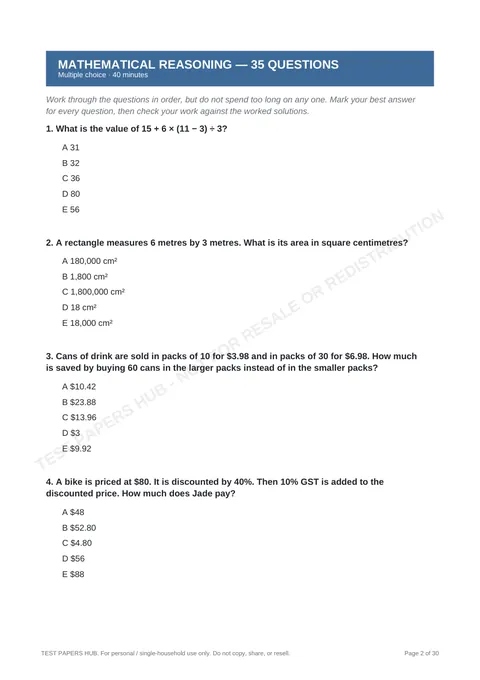 Questions preview