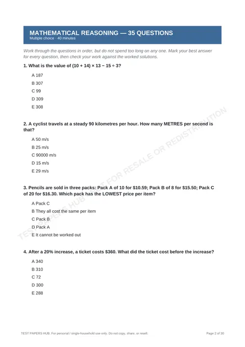 Questions preview