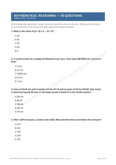 Questions preview