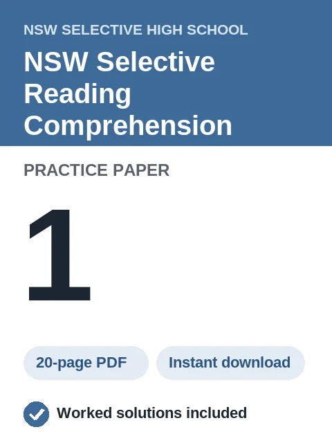NSW Selective Reading Comprehension Practice Paper 1