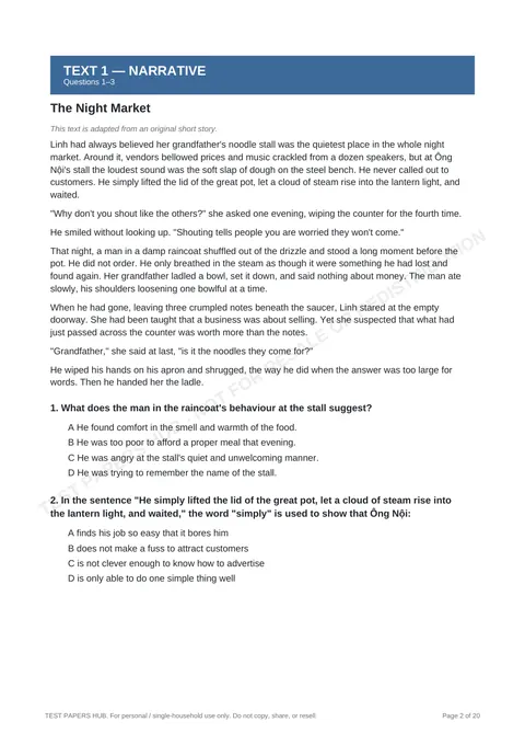 Questions preview