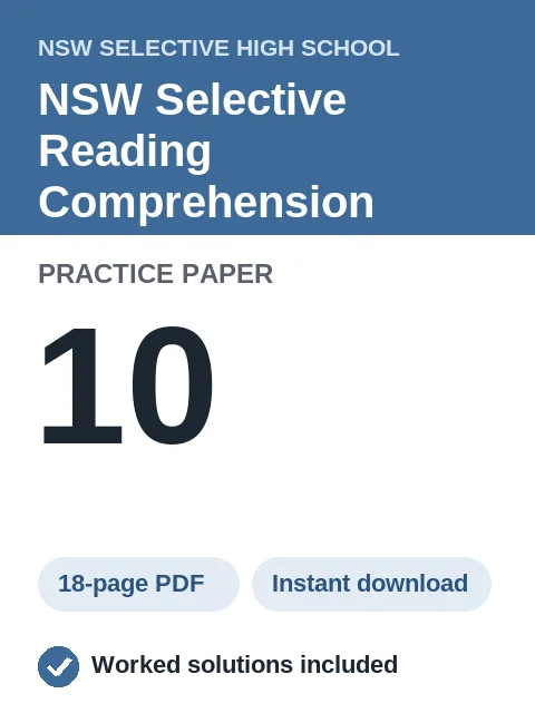 NSW Selective Reading Comprehension Practice Paper 10