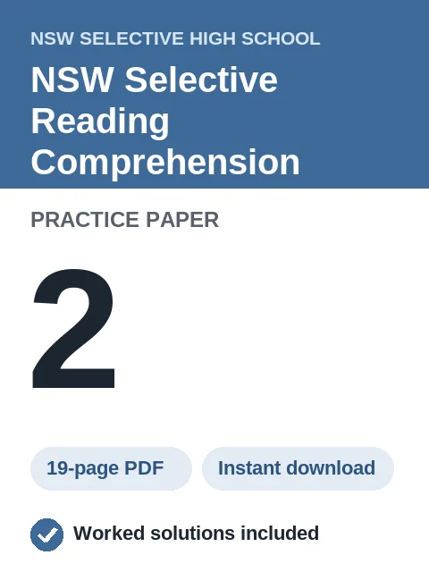 NSW Selective Reading Comprehension Practice Paper 2