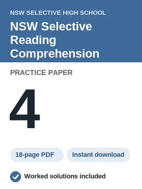 NSW Selective Reading Comprehension Practice Paper 4