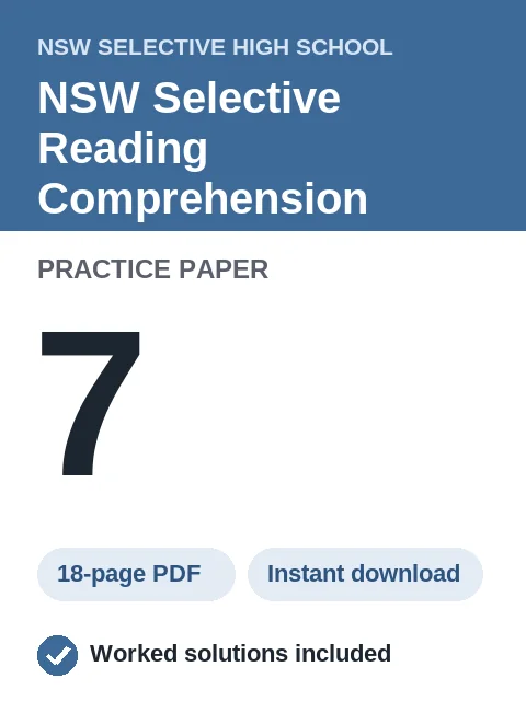 NSW Selective Reading Comprehension Practice Paper 7