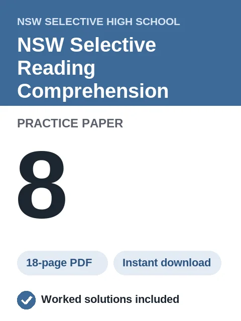 NSW Selective Reading Comprehension Practice Paper 8